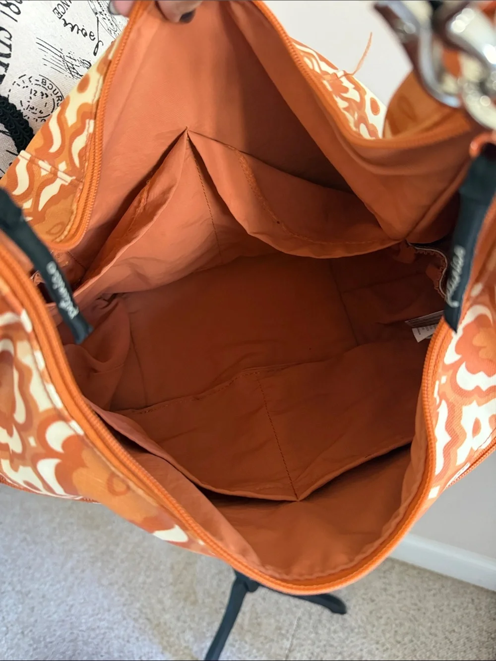 Catalina Patchwork Orange Floral Hobo Bag